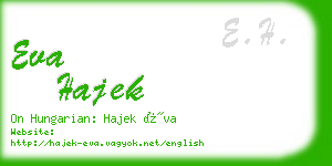 eva hajek business card